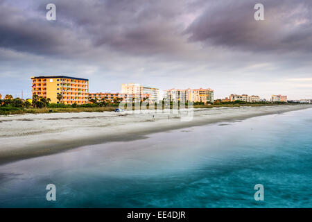 Cocoa Beach, Florida am Strand Hotels und Resorts. Stockfoto