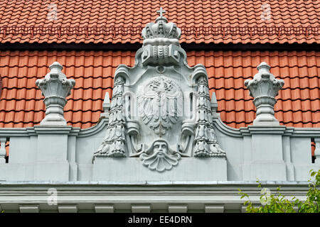 Relief am Gebäude Oberlandesgericht Königsberg. Kaliningrad (ehemals Königsberg), Russland Stockfoto