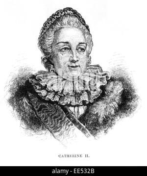 Katharina II (1729-1796), oder Katharina die große, Zarin von Russland, 1762-1796, Porträt, Gravur, 1886 Stockfoto