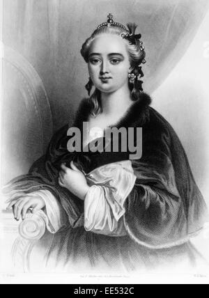 Katharina II (1729-1796), oder Katharina die große, Zarin von Russland, 1762-1796, Porträt, Gravur, 1857 Stockfoto