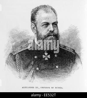 Alexander III (1845 – 1894), Kaiser von Rußland, 1881-1894), Porträt, Gravur, 1886 Stockfoto