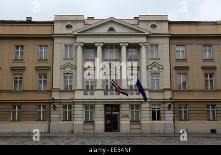 Kroatische Parlamentsgebäude in Zagreb, Hauptstadt Kroatiens am 26. April 2014. Stockfoto