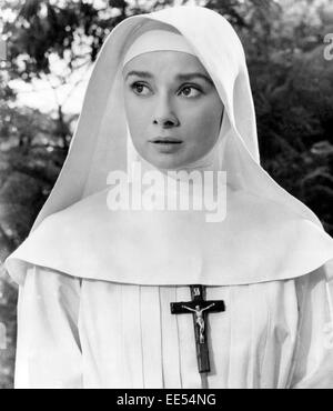 Audrey Hepburn, am Set des Films "Die Nonne Story", 1959 Stockfoto