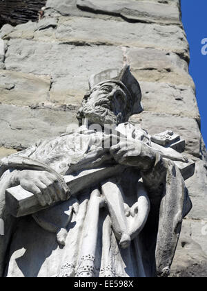 Deutschland, Bodensee, Europa, Oberschwaebische Barockstrasse, Stadt, Sehenswuerdigkeit, Tourismus, Nepomukskulptur, Rheintor, K Stockfoto