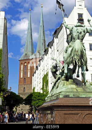 Deutschland, Berlin, Europa, Hauptstadt, Stadt, Sehenswuerdigkeit, Nikolaiviertel, Nikolaikirche, Berlin-Mitte, Stadtteil, Gebae Stockfoto