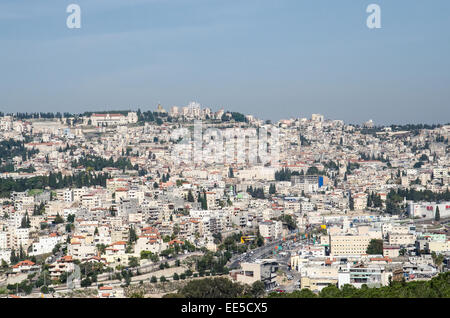 Israel, unteren Galiläa, Mount Precipice mit Blick auf Nazareth Stockfoto