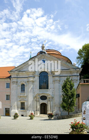 Deutschland, Niederbayern, Donau, Kloster Weltenburg, Nahe Kehlheim, charakteristisch, Spaetbarock, Fluss, Sehenswuerdigkeit Stockfoto