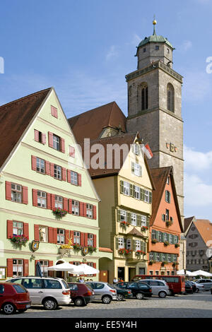 Deutschland, Bayern, Franken, Dinkelsbühl, Europa, Sueddeutschland, Mittelfranken, Stadt, Innenstadt, Sehenswuerdigkeit, Gebaeu Stockfoto