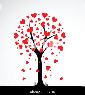 Abstrakte Baum mit Herz gemacht. Vektor Stock Vektor