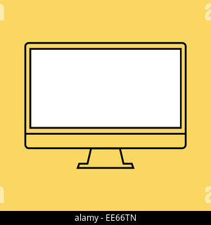 PC-Design-Template-Element für Web- und mobilen Anwendungen zu überwachen. Schlaganfall dünne Linie flach minimalistischen Stil. Vektor-Illustration-eps10. Stockfoto