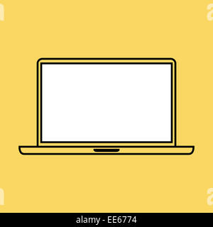 Laptop-Design-Vorlage-Elemente für Web und mobile Anwendungen. Schlaganfall dünne Linie flach minimalistischen Stil. Vektor-Illustration-eps10. Stockfoto