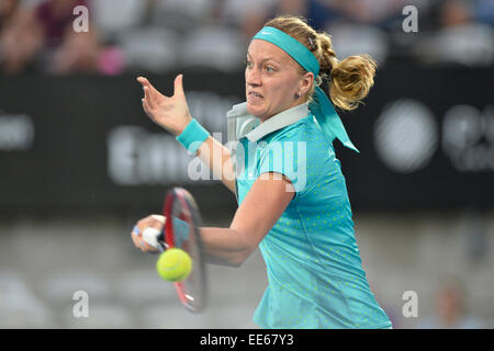 Sydney, Australien. 14. Januar 2015. Apia Tennis International. Petra Kvitova (CZE) in Aktion gegen Jarmila Gajdosova (AUS) © Aktion Plus Sport/Alamy Live News Credit: Action Plus Sport Bilder/Alamy Live News Stockfoto