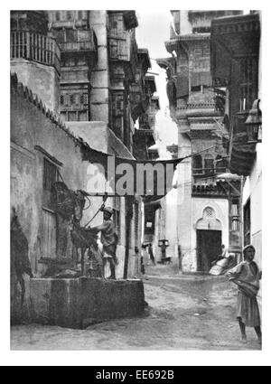 Dschidda Straßenszene Jeddah Jiddah Jedda Hijaz Tihama Saudi-Arabien Makkah Provinz 1920 Stockfoto