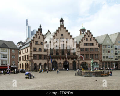 Deutschland, Hessen, Frankfurt am Main, Nicolaikirche, Rathaus, Marktplatz, Gerechtigkeitsbrunnen, Europa, Stadt, Umwandlungs-, Altst Stockfoto