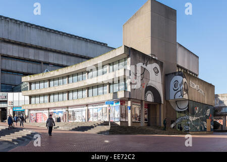 Der Eingang der alten Birmingham Central Library in Chamberlain Square kurz werden bevor es soll abgerissen Stockfoto