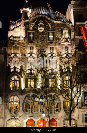 Casa Batllo ist ein renommierter Gebäude befindet sich im Zentrum von Barcelona und ist eines der Meisterwerke des Antoni Gaudí Stockfoto