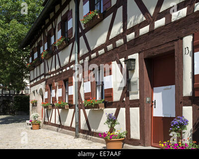 Deutschland, Nürnberg, Kaiserburg, Nürnberger Burg, Europa, Franken, Mittelfranken, Stadt, Aussen, Sommer, Burg, Fachwerk, Bau Stockfoto