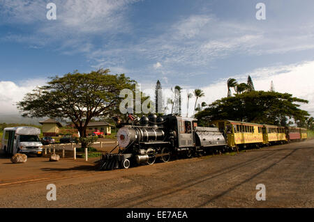 Sugar Cane Train. Maui. Hawaii. Alten Touristenzug, der durch die Schritte mit Zuckerrohr von Lahaina zu Ka'anapali führt. Su Stockfoto