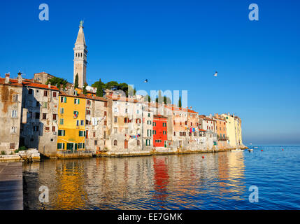 Altstadt Rovinj in Istrien, Kroatien. Stockfoto