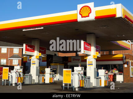 Shell Tankstelle, UK Stockfoto