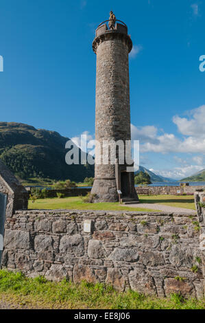 Glenfinnan Monument Glenfinnanat am Nordende des Loch Shiel Lochaber Hochland Schottland zum Gedenken an "Bonnie Prince Charlie" o Stockfoto