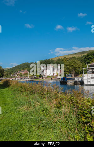 Forth & Clyde Canal Bowling nr Clydebank West Dunbartonshire Schottland Stockfoto