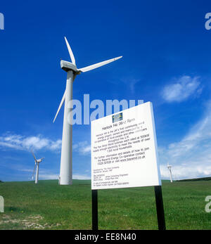 Harlock Hill Wind Farm, Großbritanniens erste Community wind Energie-Projekt in der Nähe von Ulverston, Cumbria. Stockfoto