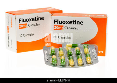 Fluoxetin, eine selektive Serotonin-Reuptake-Hemmer (SSRI in der Behandlung von schweren Depressionen eingesetzt. Stockfoto