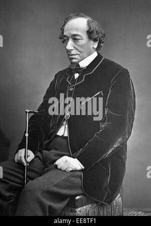 Benjamin Disraeli, 1. Earl of Beaconsfield, britischer konservativer Politiker, der zweimal als Premierminister diente. Stockfoto