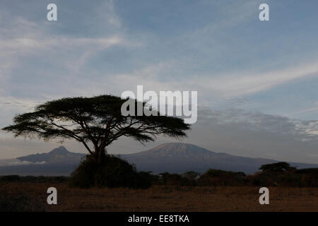 Sonnenaufgang auf dem Kilimandscharo Form Kenia Seite Stockfoto