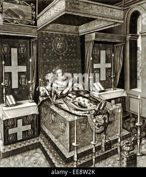 Die allerhöchsten puissant und ausgezeichnete Prinz Heinrich der große, König von Frankreich als He Lay im Zustand nach seiner Ermordung Stockfoto