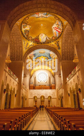 Innenarchitektur für die Basilica des nationalen Schreins der Unbefleckten Empfängnis in Washington DC, Vereinigte Staaten Stockfoto