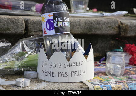 Die Stadt von Voiron nahe Grenoble ist eine Hommage an die Terroranschläge verübt durch Daesh Stockfoto