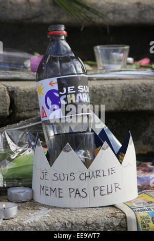 Die Stadt von Voiron nahe Grenoble ist eine Hommage an die Terroranschläge verübt durch Daesh Stockfoto