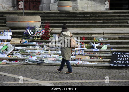 Die Stadt von Voiron nahe Grenoble ist eine Hommage an die Terroranschläge verübt durch Daesh Stockfoto