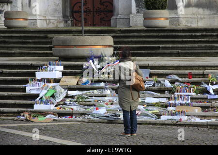 Die Stadt von Voiron nahe Grenoble ist eine Hommage an die Terroranschläge verübt durch Daesh Stockfoto