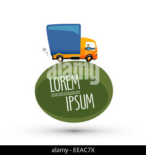 Lieferung-Vektor-Logo-Design-Vorlage. LKW oder Business-Symbol. Stockfoto