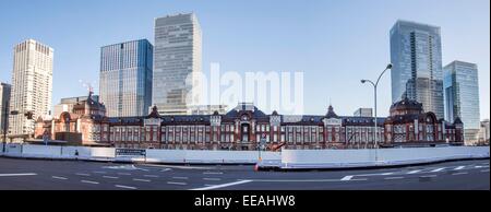 Außenseite des Tokyo Station, Chuo-Ku, Tokyo, Japan Stockfoto