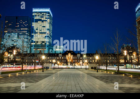 Außenseite des Tokyo Station Marunouchi Eingang, Chiyoda-Ku, Tokyo, Japan Stockfoto