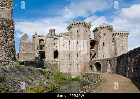 Raglan Castle in Monmouthshire, Wales Stockfoto