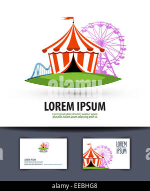 Zirkus-Vektor-Logo-Design-Vorlage. Karussell oder fair-Symbol. Stockfoto