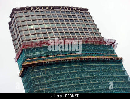 Gerüst auf Mittelpunkt, London während Renovierungsarbeiten von Rick Mather Architekten Stockfoto