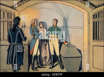 Kaiser Alexander i. von Russland schwor am Grab von Frederick II. in die Garrison Church in Potsdam seine Freundschaft zu Frederick W Stockfoto