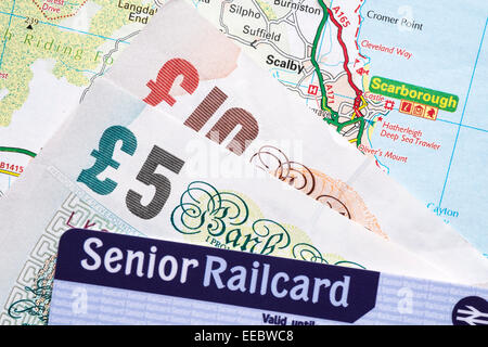 Senior-BahnCard für ermäßigte UK Zug reisen. Stockfoto