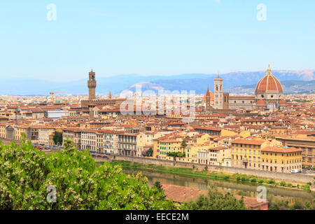 Stadtbild von Florenz, Italien, einschließlich der Kuppel und dem Campanile Stockfoto