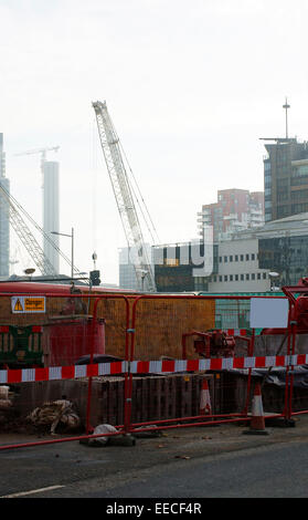 Baustelle Canary Wharf Stockfoto