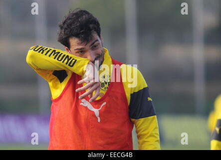 La Manga Club, Spanien. 15. Januar 2015. Mats Hummels, Borussia Dortmund Training at La Manga Club, Spanien. Bildnachweis: Tony Henshaw/Alamy Live-Nachrichten Stockfoto