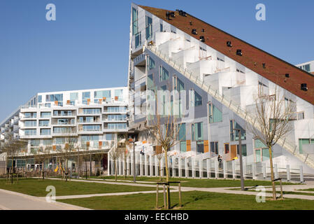 8 tallet Haus in Kopenhagen, Dänemark, als von der Straße an einem sonnigen Tag Stockfoto