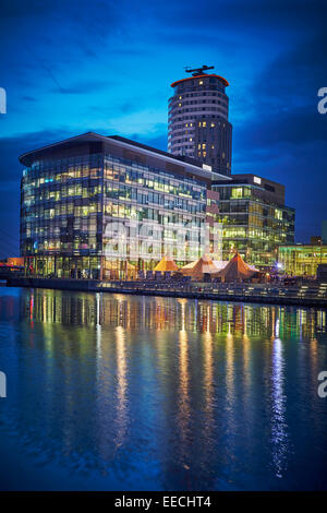 Media City UK in Salford Quays, Heimat der BBC und ITV, Granada. Stockfoto