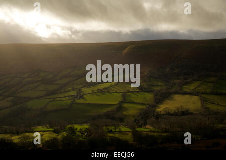 Katzenauge zurück in die schwarzen Berge, Brecon Beacons, Wales/England Boarder, UK, EU Grat. Stockfoto